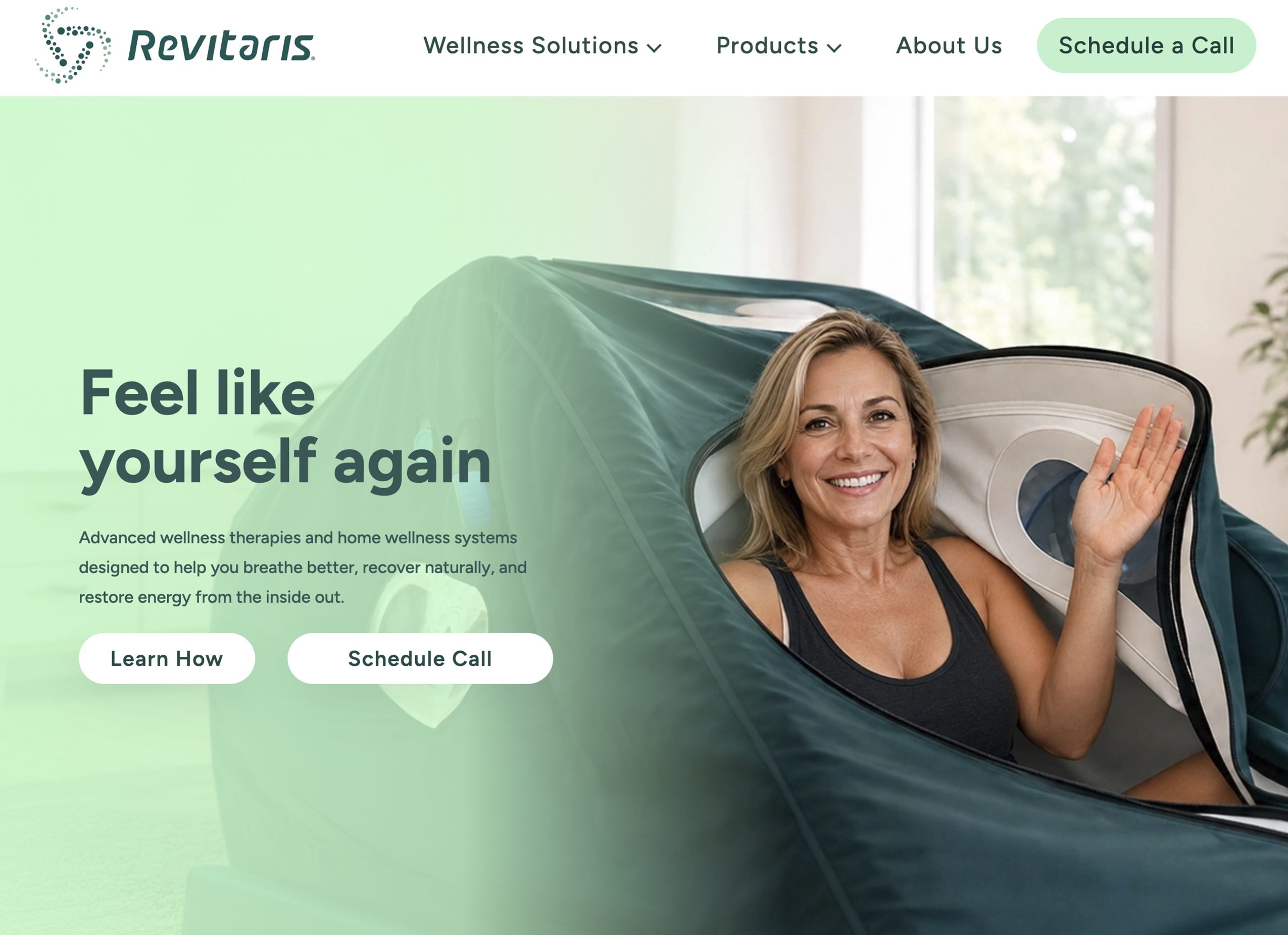 Revitaris website displayed on a laptop